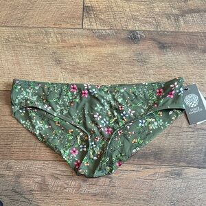 Vince Camuto Green Floral Swim Bottom